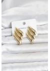 Mey İthalat® 316L Çelik Gold Renk Motif Model Kadın Küpe