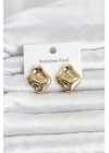 Mey İthalat® 316L Çelik Gold Renk Plaka Model Kadın Küpe