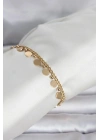 Mey İthalat® 316L Çelik Gold Renk Pullu Model Kadın Bileklik