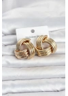 Mey İthalat® 316L Çelik Gold Renk Sarmal Model Kadın Küpe