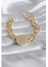 Mey İthalat® 316L Çelik Gold Renk Tam Altın Model Samanyolu Kadın Bileklik