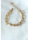 Mey İthalat® 316L Çelik Gold Renk Tifany Model Kadın Bileklik