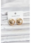 Mey İthalat® 316L Çelik Gold Renk Top Model Kadın Küpe