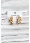 Mey İthalat® 316L Çelik Gold Renk Vintage Model Kadın Küpe