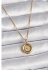 Mey İthalat® 316L Çelik Gold Renk Zincir Gold Altın Model Kadın Kolye