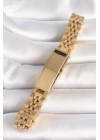 Mey İthalat® 316L Çelik Gold Renk Zincir Künye Model Erkek Bileklik