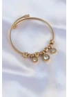 Mey İthalat® 316L Çelik Gold Renk Zirkon Taşlı Model Charm Bileklik