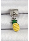 Mey İthalat® 316L Çelik Gümüş Renk Ananas Model Nomination Charm