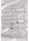 Mey İthalat® 316L Çelik Gümüş Renk Karışık Mineli Ay Figür Tarot Kolye