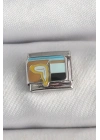 Mey İthalat® 316L Çelik Gümüş Renk Renkli Portre Model Nomination Charm