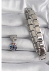 Mey İthalat® 316L Çelik Gümüş Renk Sallantı Dünya Model Nomination Charm