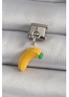 Mey İthalat® 316L Çelik Gümüş Renk Sallantı Muz Model Nomination Charm