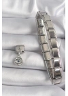 Mey İthalat® 316L Çelik Gümüş Renk Sallantı Zirkon Taşlı Göz Model Nomination Charm