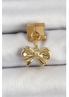 Mey İthalat® 316L Çelik Sallantılı Fiyonk Model Gold Renk Nomination Charm