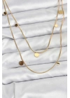 Mey İthalat® 316L Çelik Zincir Gold Renk Pullu Kadın Kolye