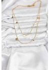 Mey İthalat® 316L Çelik Zincir Gold Renk Pullu Kadın Kolye