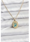 Mey İthalat® 316L Çelik Zincir Gold Renk Shark Figür Kadın Kolye