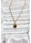 Mey İthalat® 316L Çelik Zincir Gold Renk Vintage Model Kadın Kolye