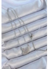 Mey İthalat® 316L Çelik Zincir Gümüş Renk Zirkon Taşlı Kuğu Kolye