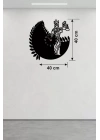 Mey İthalat® Adalet Tanrıçası Themis Tasarım Ahşap Duvar Saati - 40x40 cm Avukat Hediyesi