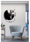 Mey İthalat® Adalet Tanrıçası Themis Tasarım Ahşap Duvar Saati - 40x40 cm Avukat Hediyesi