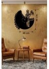 Mey İthalat® Adalet Tanrıçası Themis Tasarım Ahşap Duvar Saati - 40x40 cm Avukat Hediyesi
