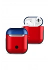 Mey İthalat®  Airpods 2 (2.nesil) 3in1 Kılıf - Kırmızı-Lacivert