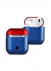 Mey İthalat®  Airpods 2 (2.nesil) 3in1 Kılıf - Lacivert-Kırmızı