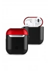 Mey İthalat®  Airpods 2 (2.nesil) 3in1 Kılıf - Siyah-Kırmızı