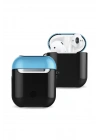 Mey İthalat®  Airpods 2 (2.nesil) 3in1 Kılıf - Siyah-Mavi