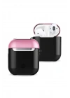Mey İthalat®  Airpods 2 (2.nesil) 3in1 Kılıf - Siyah-Pembe