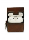 Mey İthalat®  Airpods 2 (2.nesil) Deri Kılıf - Kahverengi