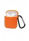 Mey İthalat®  Airpods 2 (2.nesil) Sert Silikon Kılıf - Turuncu