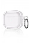 Mey İthalat®  Airpods Pro 2 (2.nesil) Shiny Şeffaf Kılıf - Beyaz