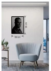 Mey İthalat® Atatürk Line Art Metal Görünümlü Ahşap Tablo - Modern Ofis ve Ev Dekoru