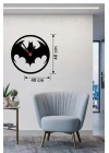 Mey İthalat® Batman Yarasa Logolu Ahşap Duvar Saati - 40x40 cm Dekoratif DC Temalı