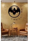 Mey İthalat® Batman Yarasa Logolu Ahşap Duvar Saati - 40x40 cm Dekoratif DC Temalı