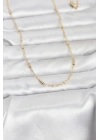 Mey İthalat® CM 14K Gold Renk Bar Zincir Model 60 cm Kadın Kolye