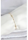 Mey İthalat® CM 14K Gold Renk Damla Topçuk Model Kadın Bileklik