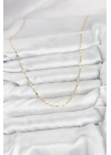 Mey İthalat® CM 14K Gold Renk Ezme Zincir Model 60 cm Kadın Kolye