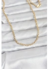 Mey İthalat® CM 14K Gold Renk Halka Zincir Model 60 cm Kadın Kolye