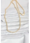 Mey İthalat® CM 14K Gold Renk Halka Zincir Model 60 cm Kadın Kolye