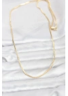 Mey İthalat® CM 14K Gold Renk Kare Zincirli Model 60 cm Kadın Kolye
