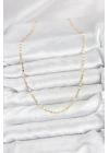 Mey İthalat® CM 14K Gold Renk Lazer İnce Zincirli Kadın Kolye
