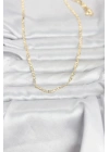 Mey İthalat® CM 14K Gold Renk Lazer Zincirli Model 60 cm Kadın Kolye