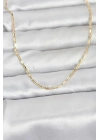 Mey İthalat® CM 14K Gold Renk Lazerli Zincir Model 60 cm Kadın Kolye