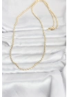 Mey İthalat® CM 14K Gold Renk Top Zincirli Model 60 cm Kadın Kolye