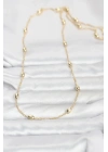 Mey İthalat® CM 14K Gold Renk Topçuklu Burgu Zincir Model 60 cm Kadın Kolye