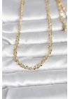 Mey İthalat® CM 14K Gold Renk Yassı Oval Zincirli Model 60 cm Kadın Kolye