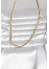 Mey İthalat® CM 14K Gold Renk Yassı Yılan Zincir Model 45 cm Kadın Kolye